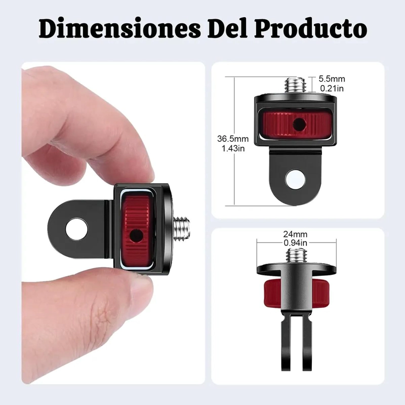 ADAPTADOR DE TRIPODE DE 1/4 PARA CAMARAS Y DISPOSITIVOS - 5
