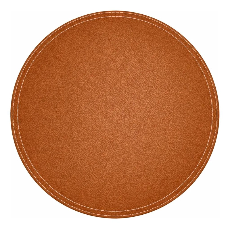 SET DE 6 MANTELES INDIVIDUALES REDONDOS DE ECO CUERO 38 CM - 2