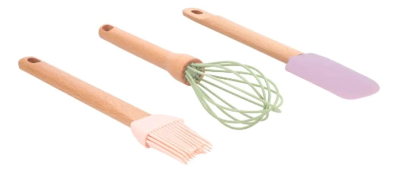 SET DE 3 UTENSILIOS DE SILICONA Y MADERA PARA REPOSTERIA - 4
