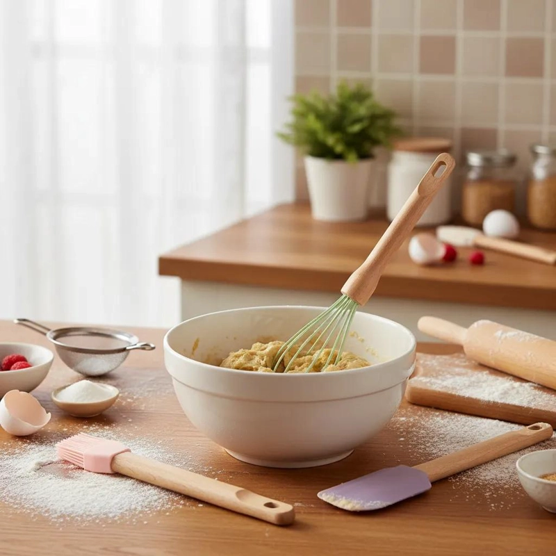 SET DE 3 UTENSILIOS DE SILICONA Y MADERA PARA REPOSTERIA - 6