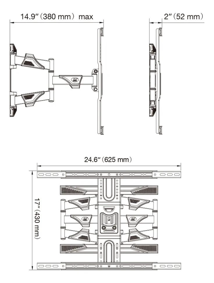 SOPORTE DE PARED ARTICULADO PARA TELEVISORES DE 45 A 75 PULGADAS - 6
