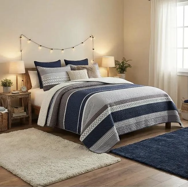 CUBRECAMA SHERPA 2 PLAZAS CON FUNDAS DE ALMOHADA - 3