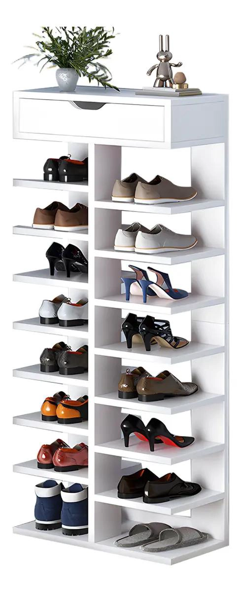ZAPATERO VERTICAL MODERNO CON CAJON ORGANIZADOR PARA ENTRADA - 1