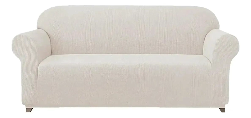 FUNDA CUBRE SOFA 2 CUERPOS CUADRICULADA DE TELA GRUESA - 1