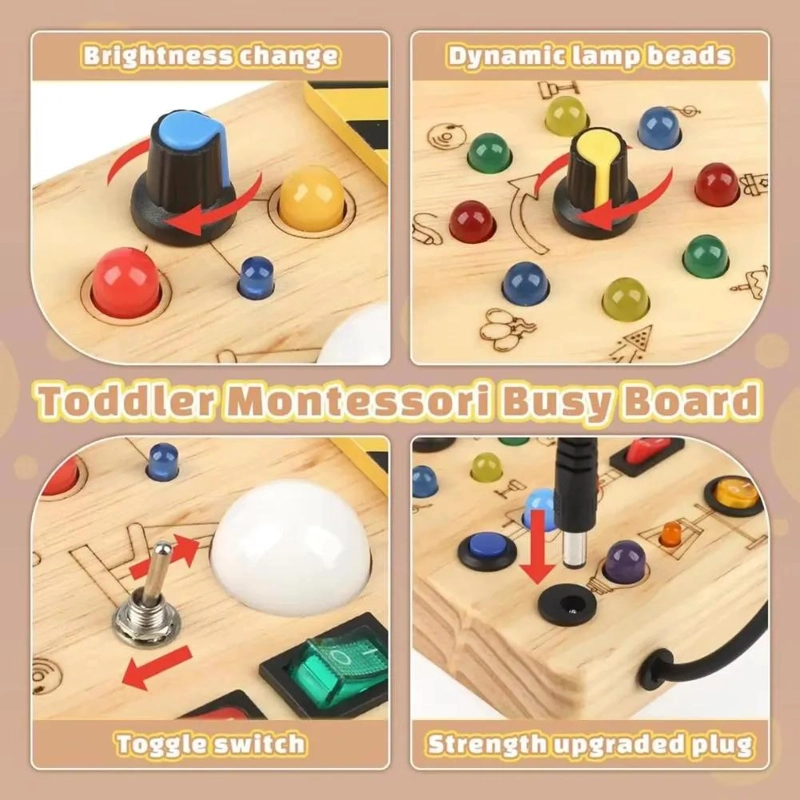 TABLERO EDUCATIVO INTERACTIVO CON LUCES LED PARA NIÑOS - 1