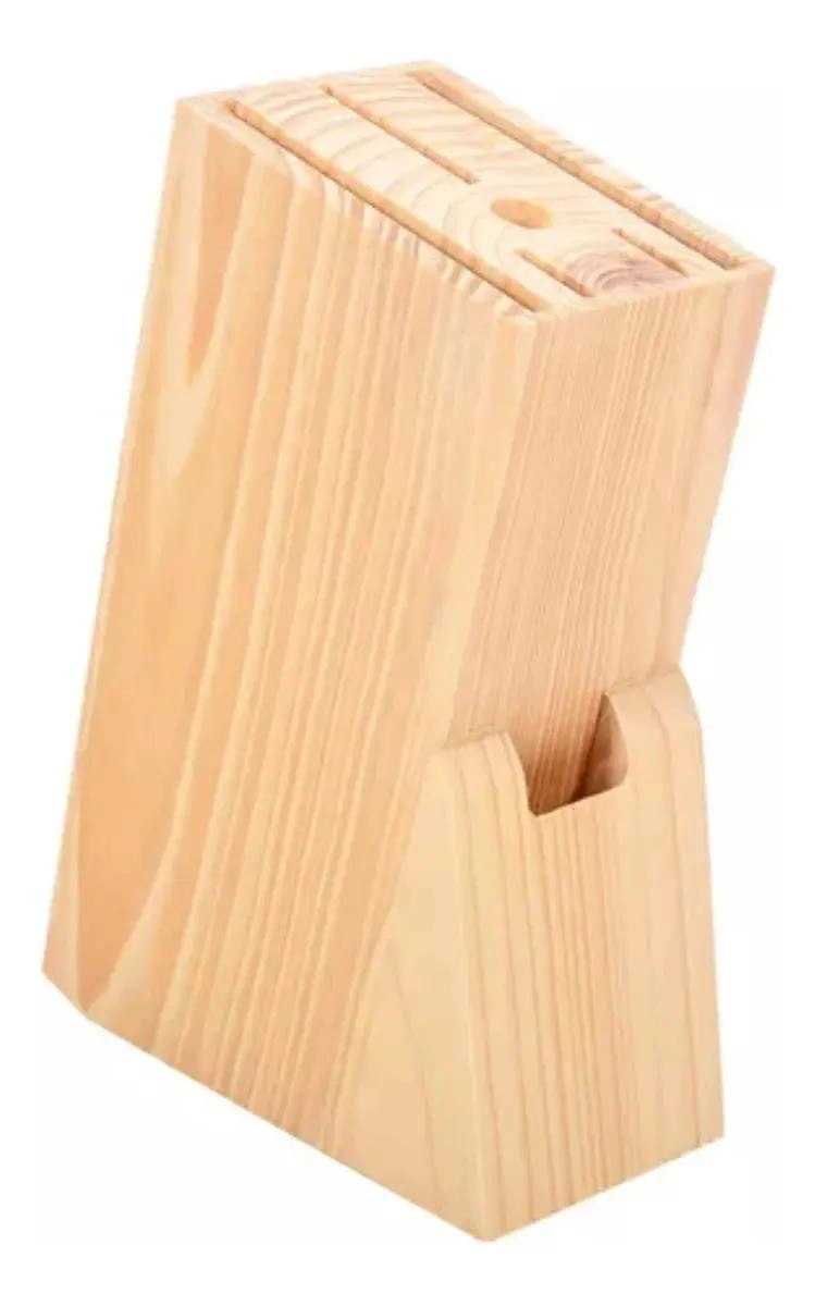 SOPORTE DE BAMBU PARA CUCHILLOS CON 5 COMPARTIMENTOS - 1