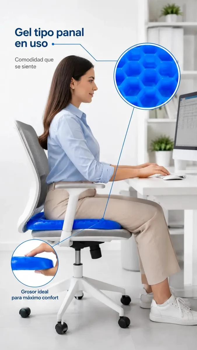 COJIN GEL ERGONOMICO PARA ALIVIO DE PRESION EN SILLAS - 6