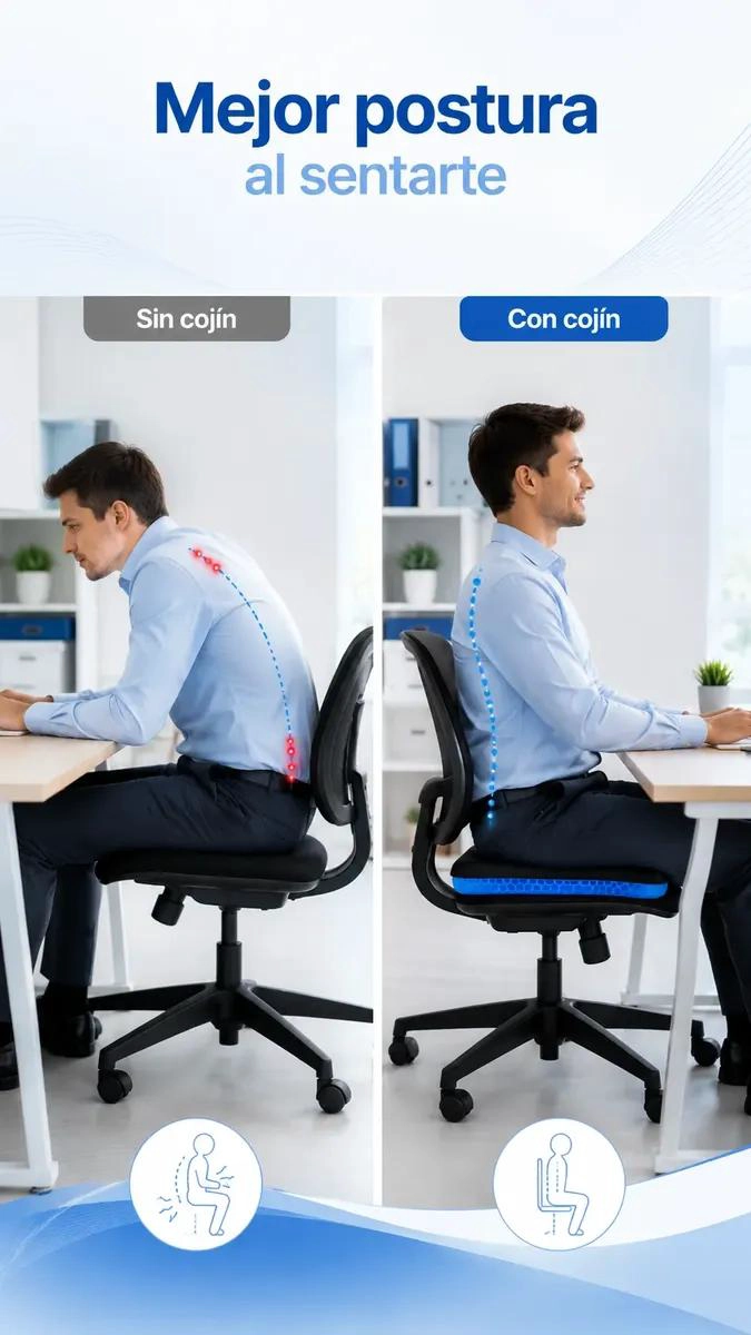 COJIN GEL ERGONOMICO PARA ALIVIO DE PRESION EN SILLAS - 7