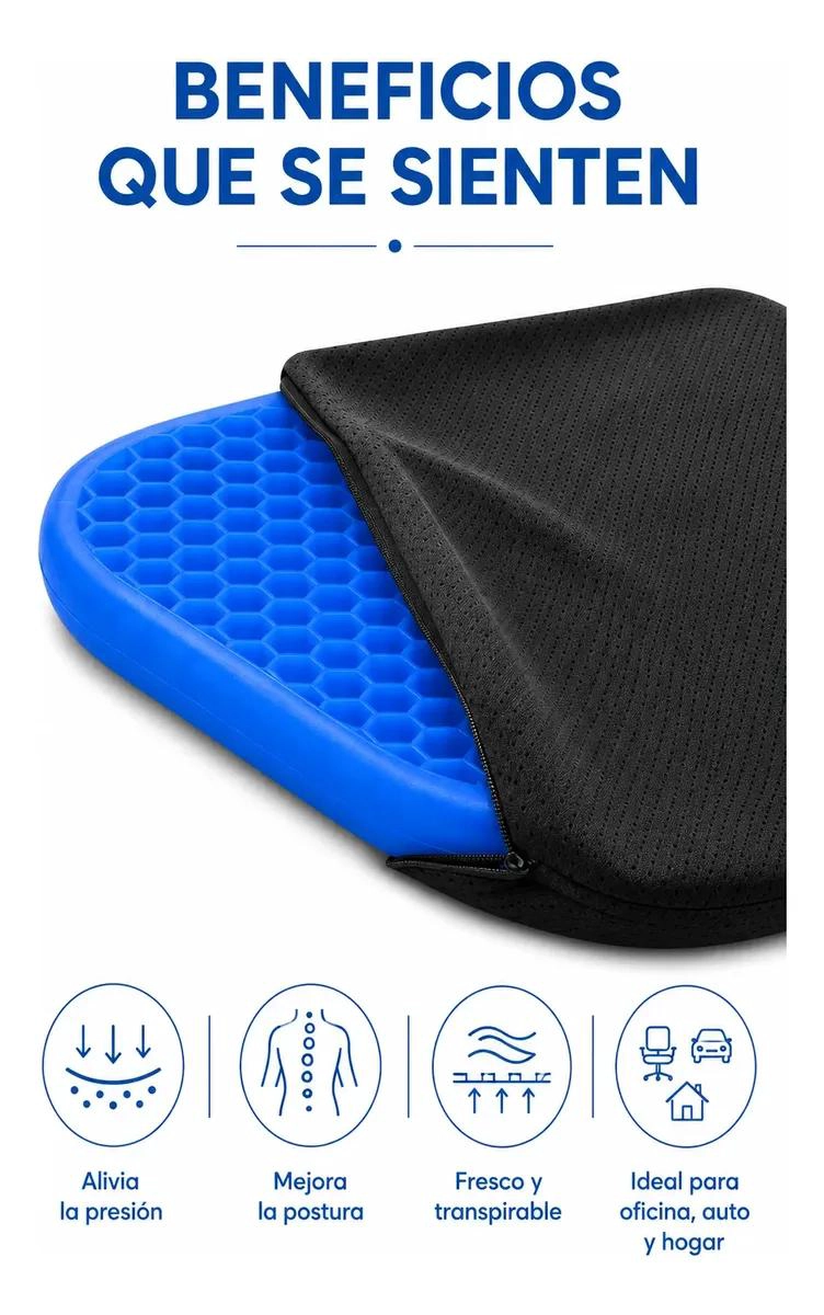 COJIN GEL ERGONOMICO PARA ALIVIO DE PRESION EN SILLAS - 8