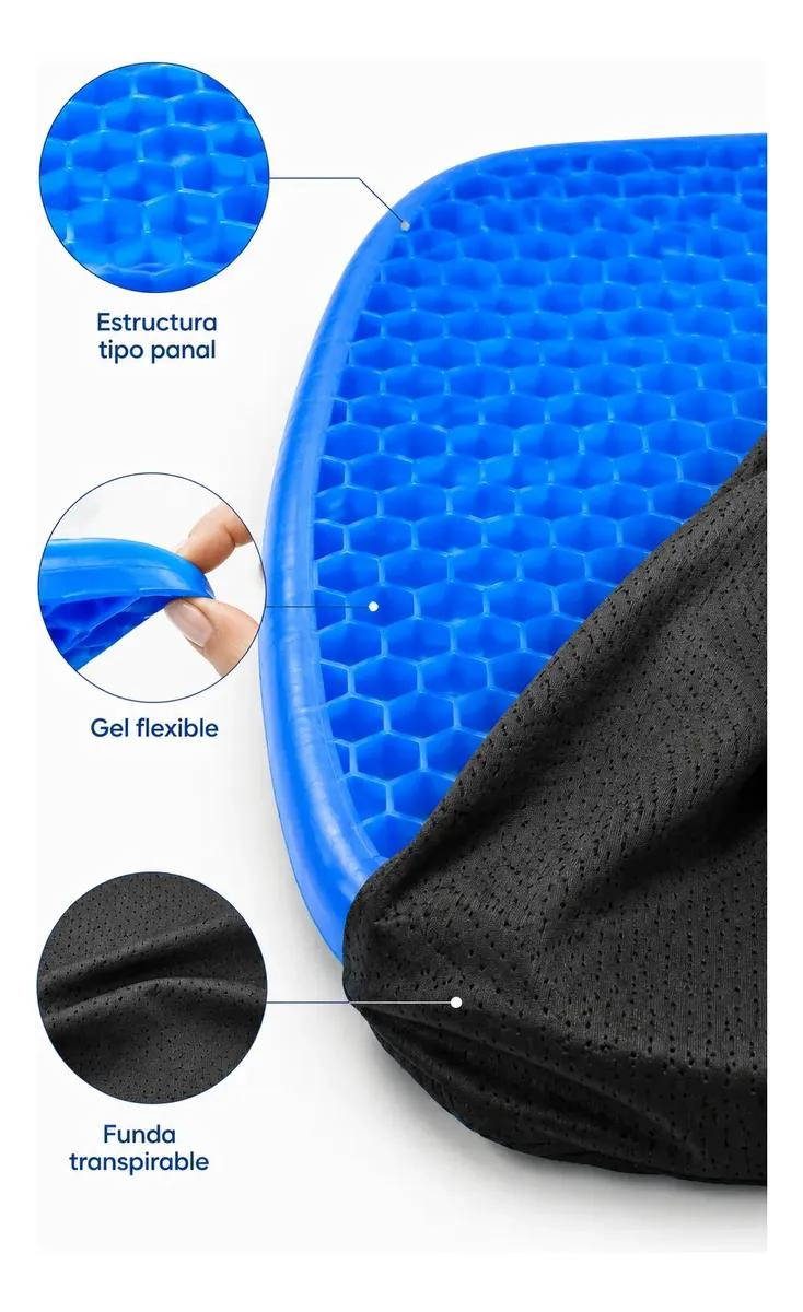 COJIN GEL ERGONOMICO PARA ALIVIO DE PRESION EN SILLAS - 9