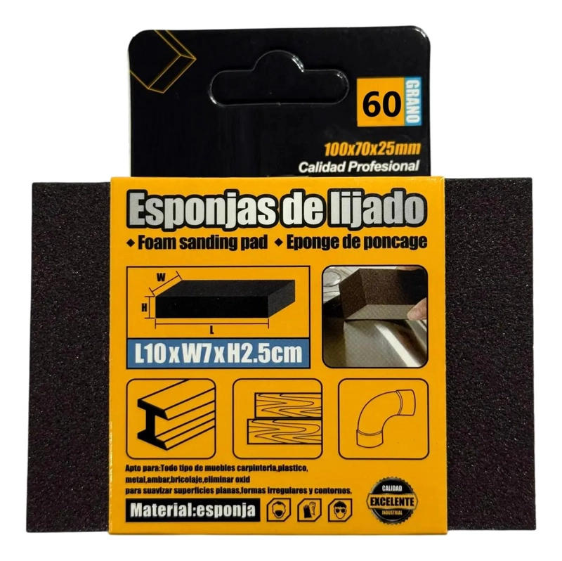 SET DE 6 ESPONJAS PARA LIJAR 10X7 CM - 4