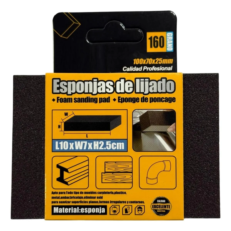 SET DE 6 ESPONJAS PARA LIJAR 10X7 CM - 7