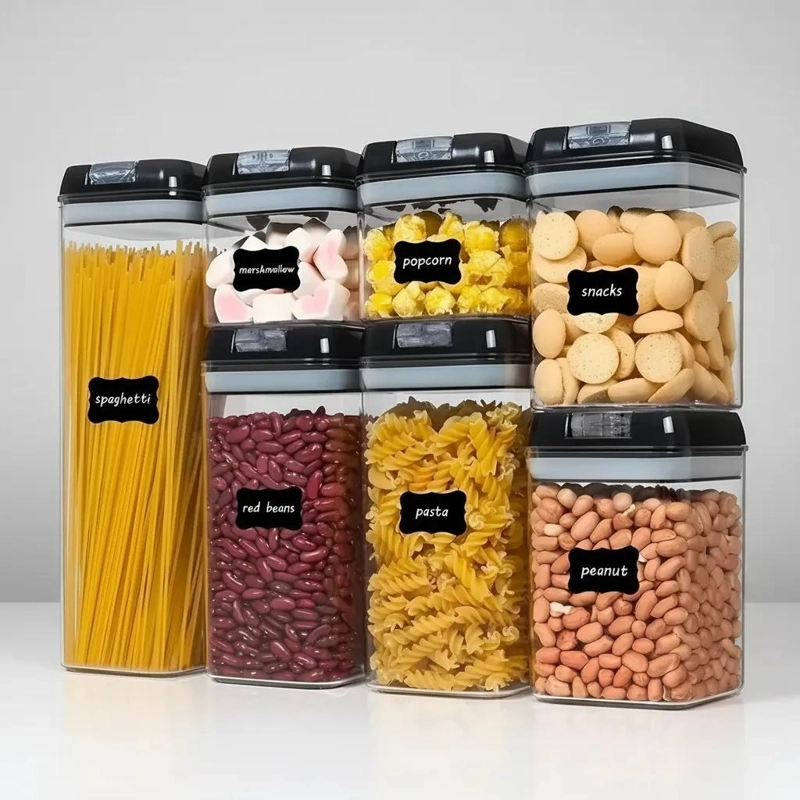 SET DE 7 CONTENEDORES RECTANGULARES HERME TICOS PARA ALIMENTOS - 6