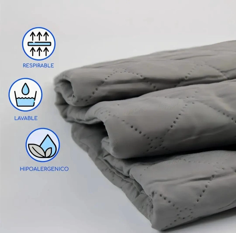 CUBRE COLCHON PROTECTOR IMPERMEABLE 2 PLAZAS CON FUNDAS - 4