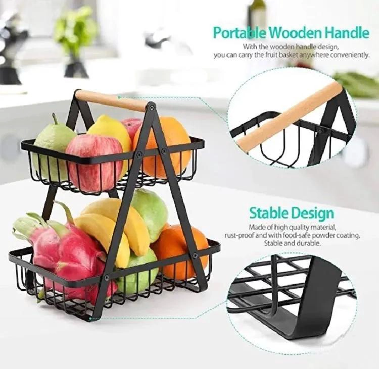 CANASTA ORGANIZADORA DE FRUTAS Y VERDURAS DE 2 NIVELES - 5
