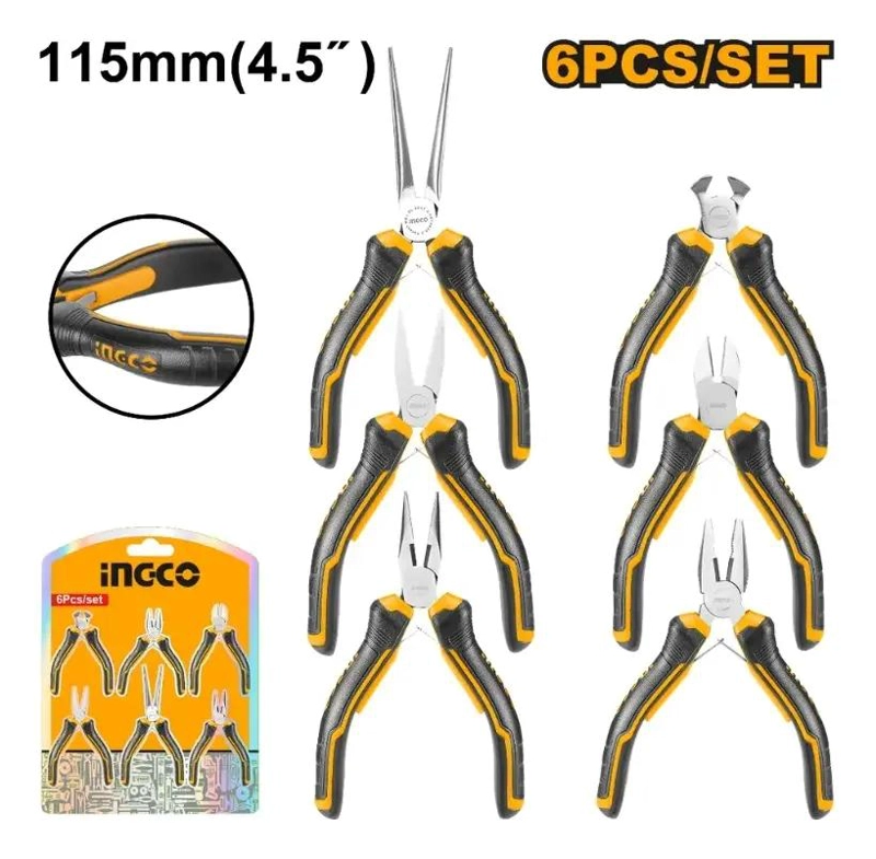 KIT DE ALICATES 6 PIEZAS CON MANGO ANTIDESLIZANTE - 2