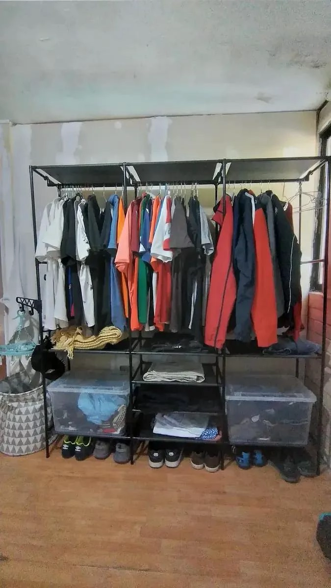 PERCHERO Y ZAPATERO METALICO MULTIFUNCIONAL PARA HOGAR - 6
