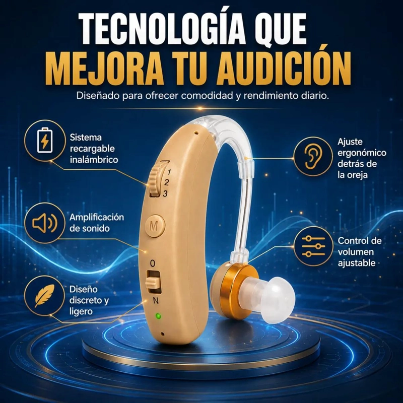 AUDIFONOS AMPLIFICADORES RECARGABLES PARA PE RDIDA AUDITIVA - 2