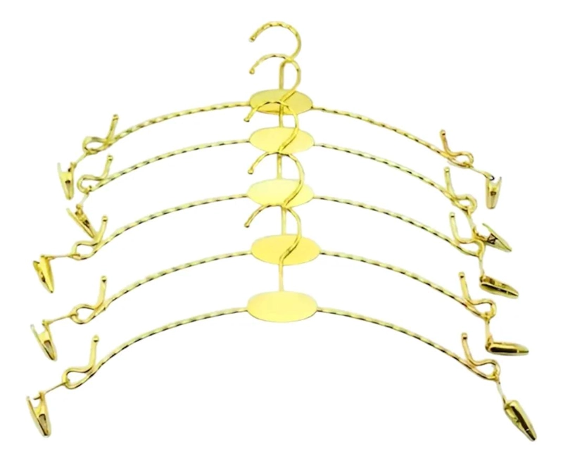 COLGADORES DORADOS ELEGANTES PARA EXHIBICION PACK DE 5 UNIDADES - 3