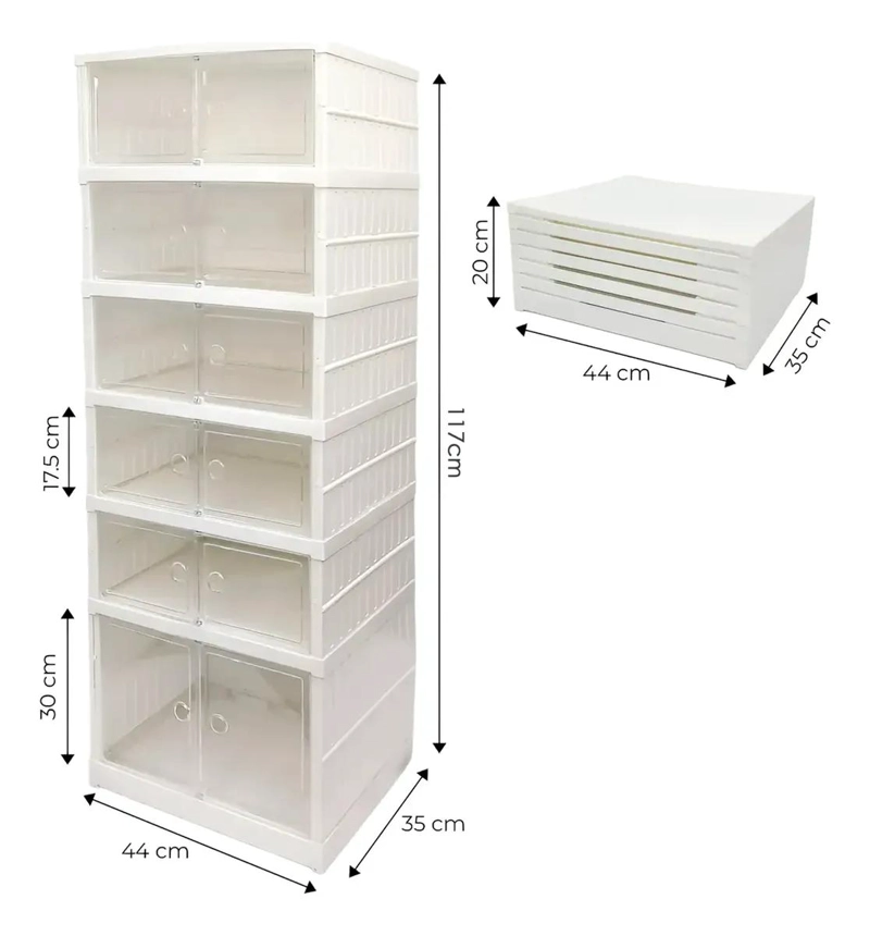 ZAPATERA PLEGABLE ORGANIZADOR 6 NIVELES Y 12 COMPARTIMENTOS - 2