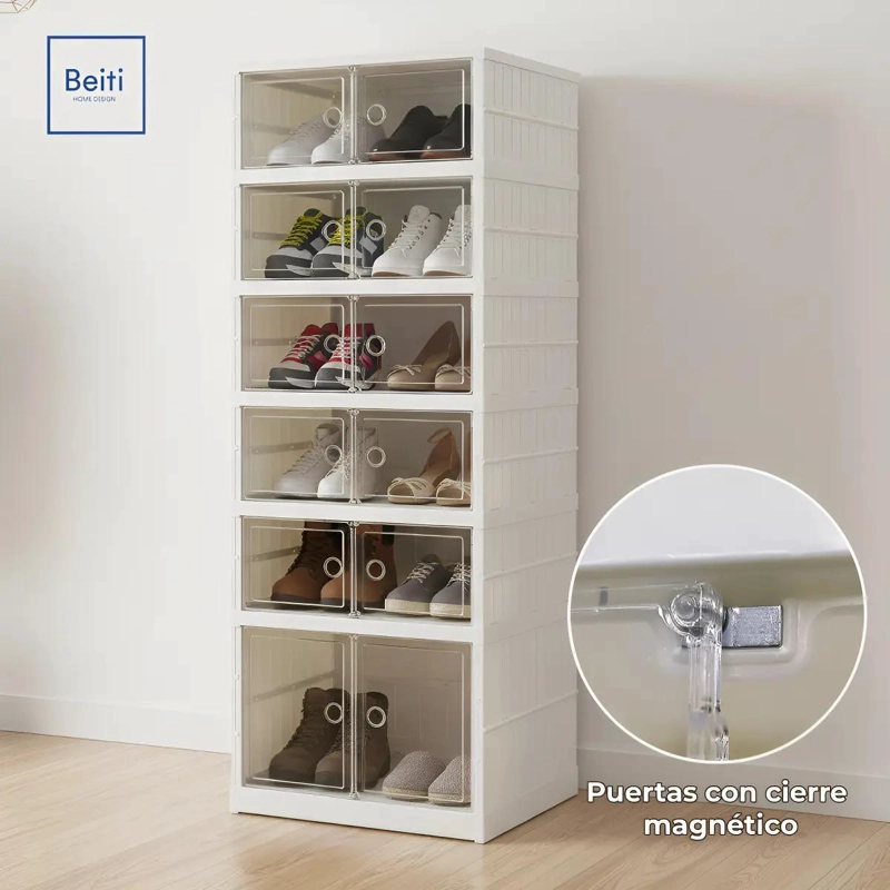 ZAPATERA PLEGABLE ORGANIZADOR 6 NIVELES Y 12 COMPARTIMENTOS - 3