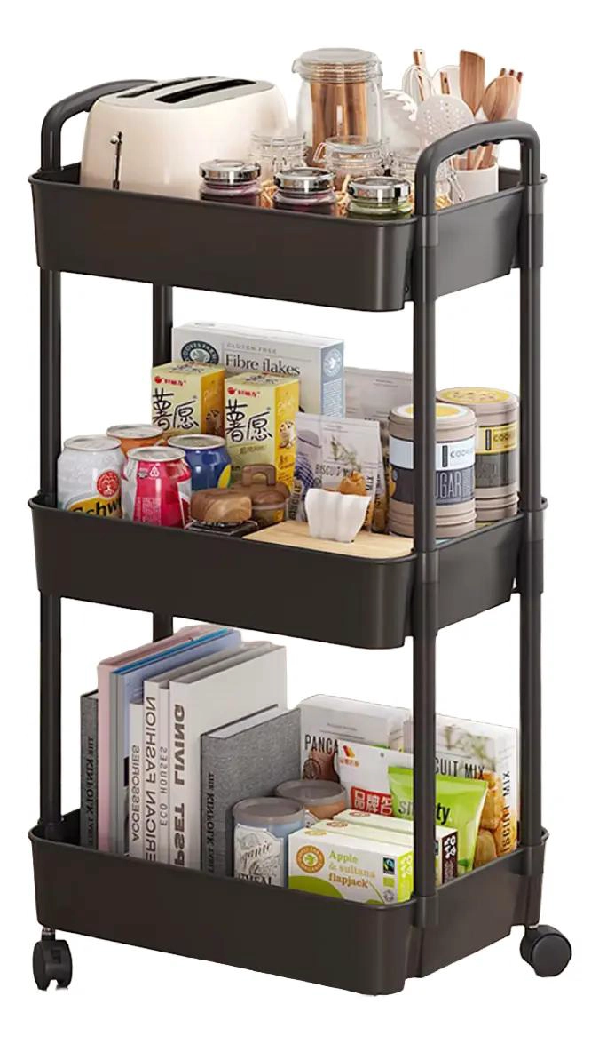 RACK ORGANIZADOR MULTIFUNCIONAL DE 79 CM EN COLORES BLANCO Y NEGRO - 1