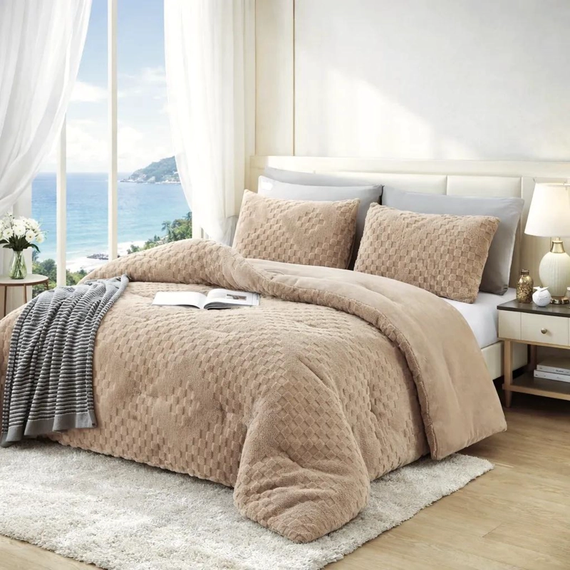 EDREDON REVERSIBLE ENGROSADO INVIERNO TEXTURA 3D KING - 1