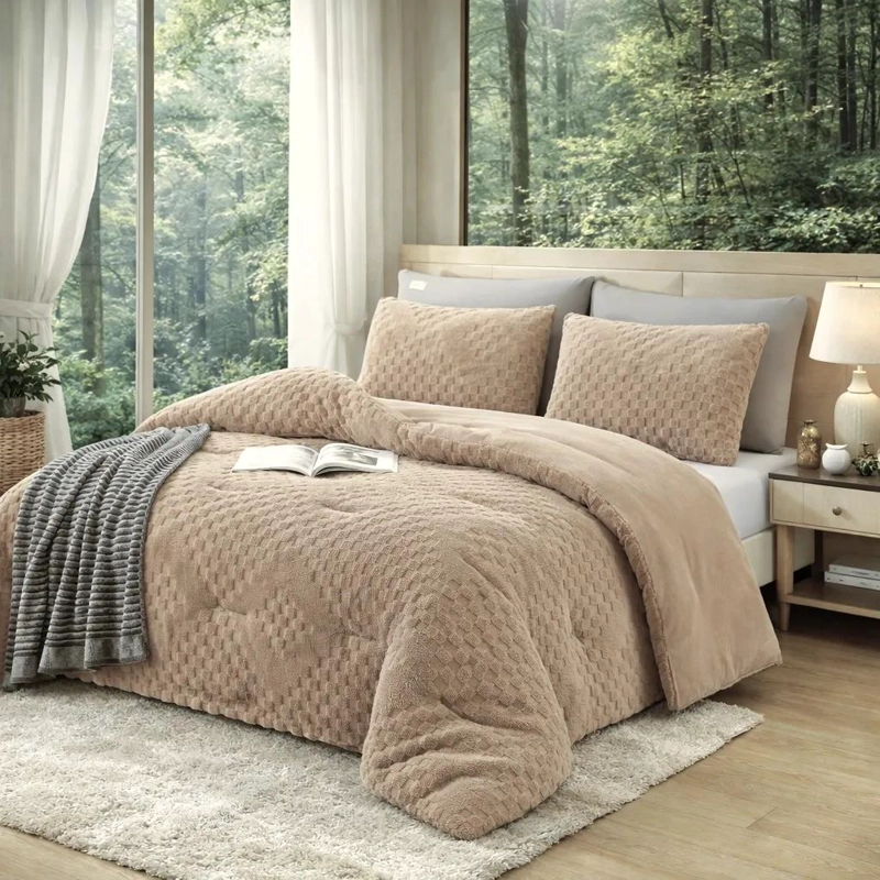 EDREDON REVERSIBLE ENGROSADO INVIERNO TEXTURA 3D KING - 2