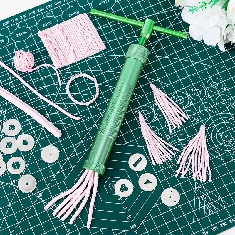 EXTRUSOR DE ARCILLA POLIME RICA CON 20 DISCOS PARA MANUALIDADES - 6