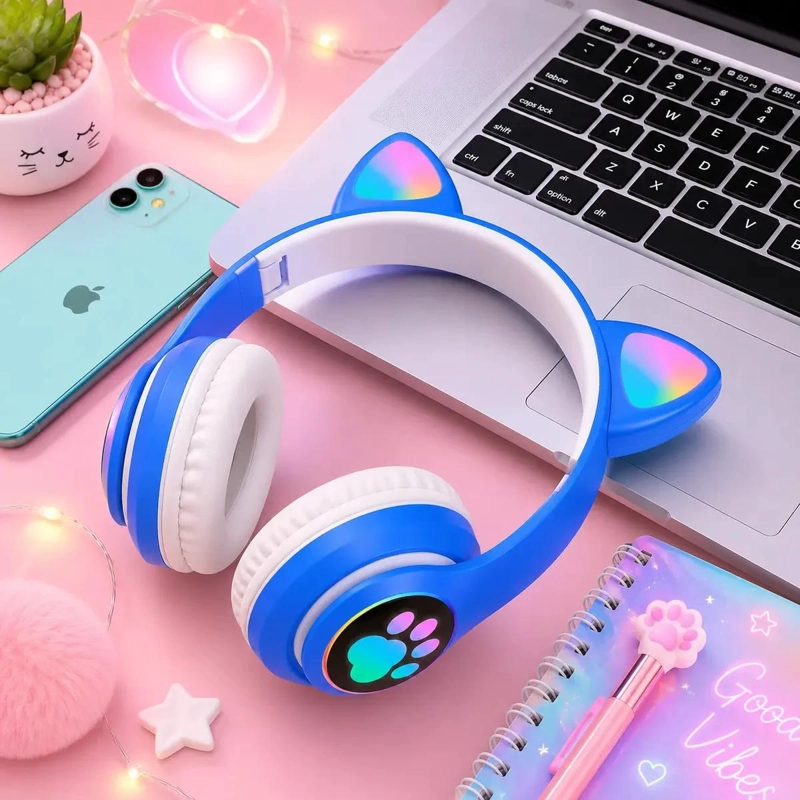 AUDIFONOS INALAMBRICOS CAT EARS CON ILUMINACION LED RGB - 10