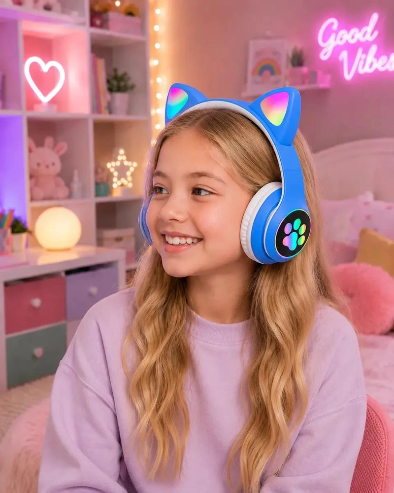 AUDIFONOS INALAMBRICOS CAT EARS CON ILUMINACION LED RGB - 4