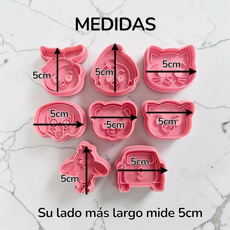 SET DE CORTADORES Y SELLO PARA GALLETAS CON DISEÑOS INFANTILES VARIADOS - 1