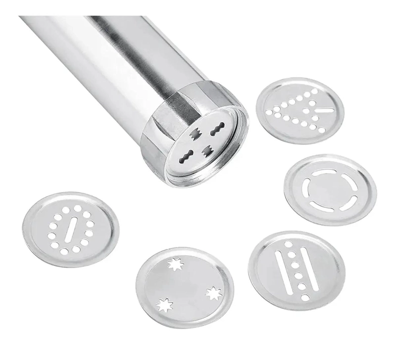 MAQUINA PARA PREPARAR GALLETAS Y RELLENAR CHURROS CON ACCESORIOS INCLUIDOS - 6