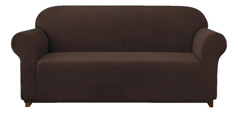 FUNDA PROTECTORA PARA SOFA CUADRILLE 2 CUERPOS COLOR CAFE - 1