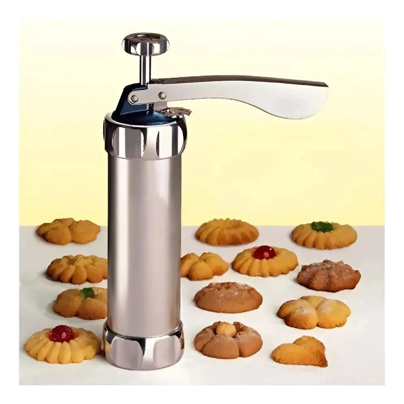 MAQUINA PARA HACER GALLETAS CON BOQUILLAS Y FORMAS DE ALUMINIO RESISTENTE - 7