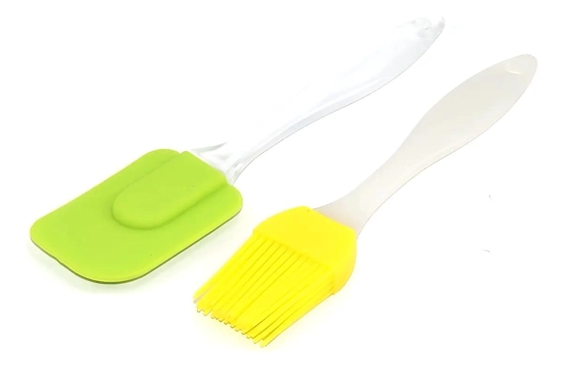 SET DE ESPATULA Y BROCHA DE SILICONA PARA REPOSTERIA CON MANGO PLASTICO - 1