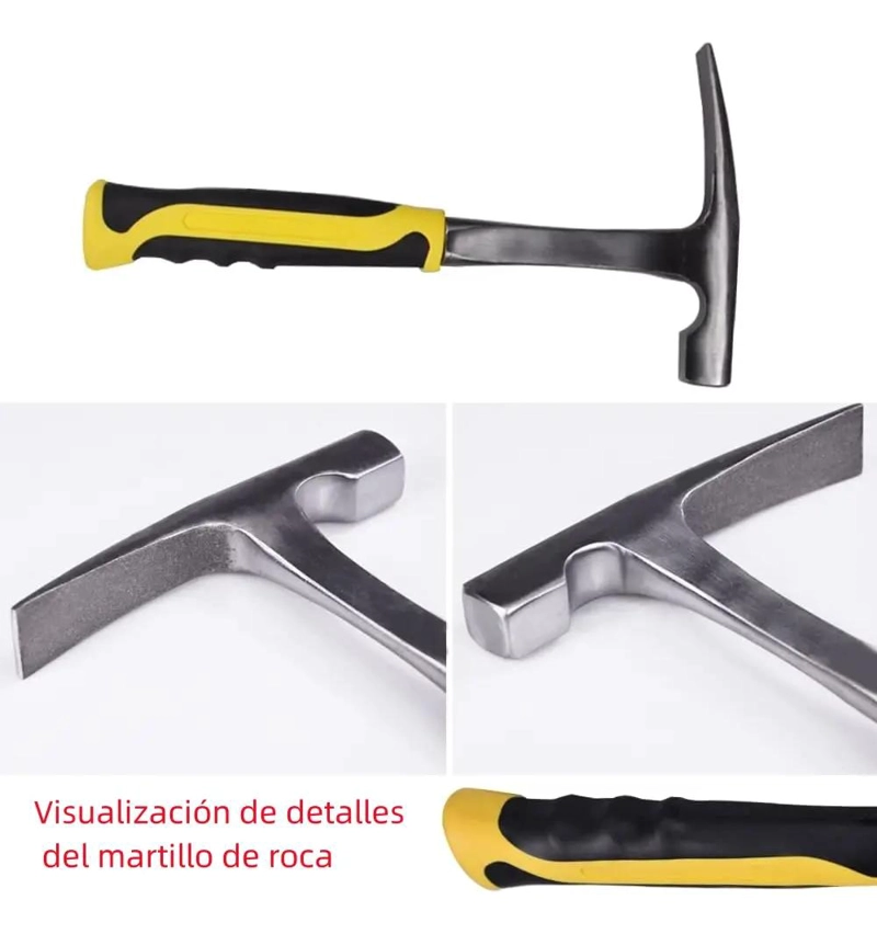 MARTILLO GEOLOGICO AMARILLO 33X17CM 875G CON MANGO ANTIDESLIZANTE - 4