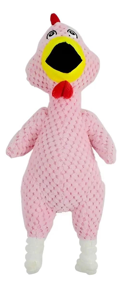 JUGUETE DE PELUCHE PARA MASCOTAS EN FORMA DE POLLO COLORIDO - 1