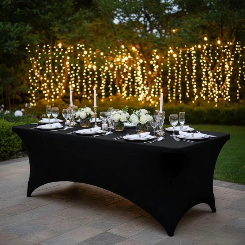 MANTEL SPANDEX RECTANGULAR PARA MESA PLEGABLE 183X76 CM - 2