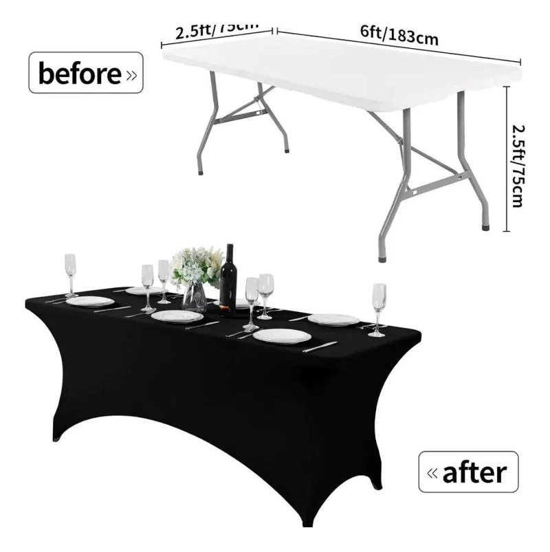 MANTEL SPANDEX RECTANGULAR PARA MESA PLEGABLE 183X76 CM - 7