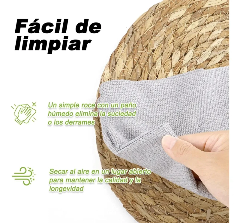 SET DE 6 MANTELES INDIVIDUALES REDONDOS DE FIBRA NATURAL YUTE 35 CM - 5