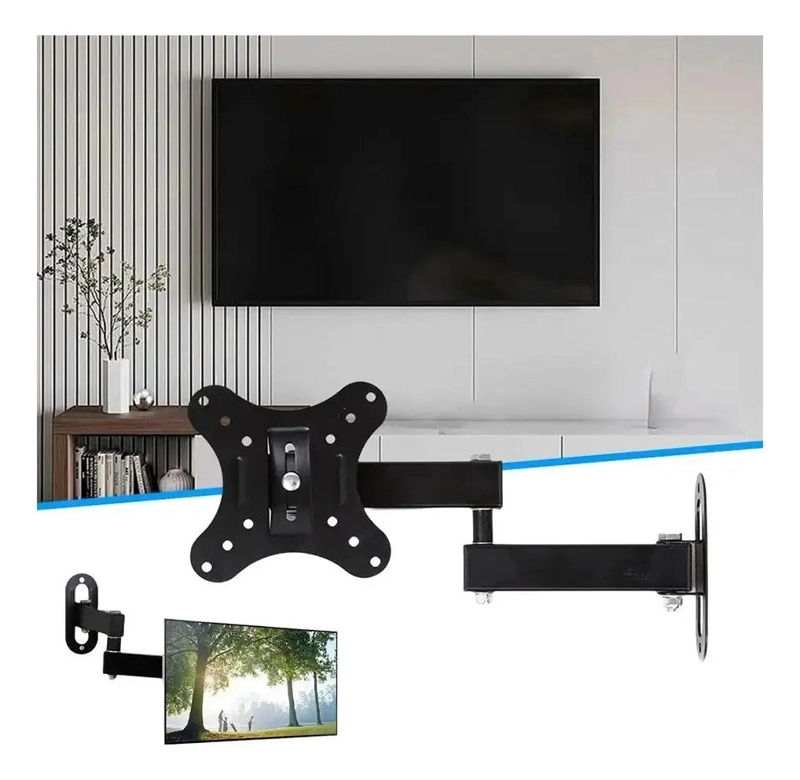 SOPORTE MOVIL PARA TV Y MONITOR DE 10 A 32 PULGADAS EN COLOR NEGRO - 8
