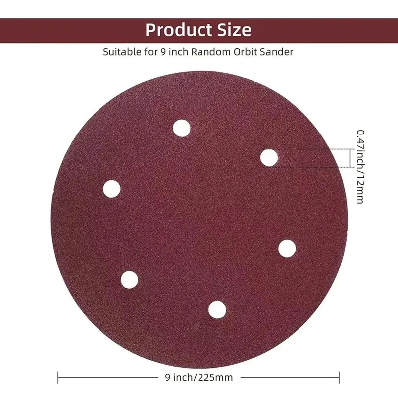 DISCOS DE LIJA VELCRO 225MM GRANO 120 PACK DE 10 UNIDADES - 5