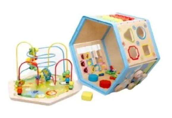 CUBO DE MADERA MONTESSORI EDUCATIVO PARA NIÑOS DE 6 LADOS - 6