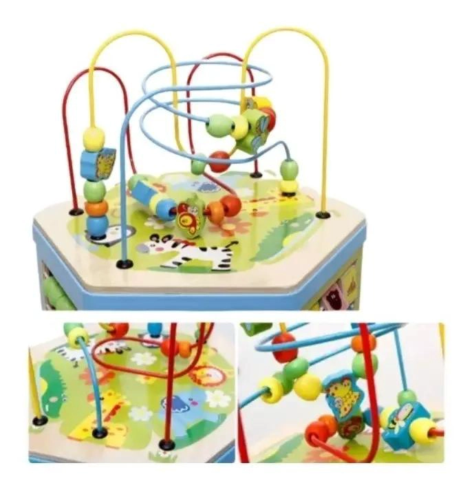 CUBO DE MADERA MONTESSORI EDUCATIVO PARA NIÑOS DE 6 LADOS - 8