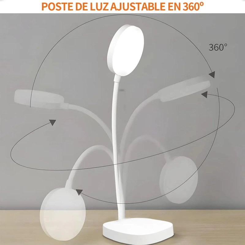 LAMPARA DE ESCRITORIO LED PORTATIL CON LUZ NATURAL Y USB - 8