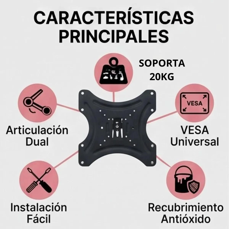 SOPORTE DE PARED ARTICULADO PARA TELEVISORES DE 14 A 55 PULGADAS - 3