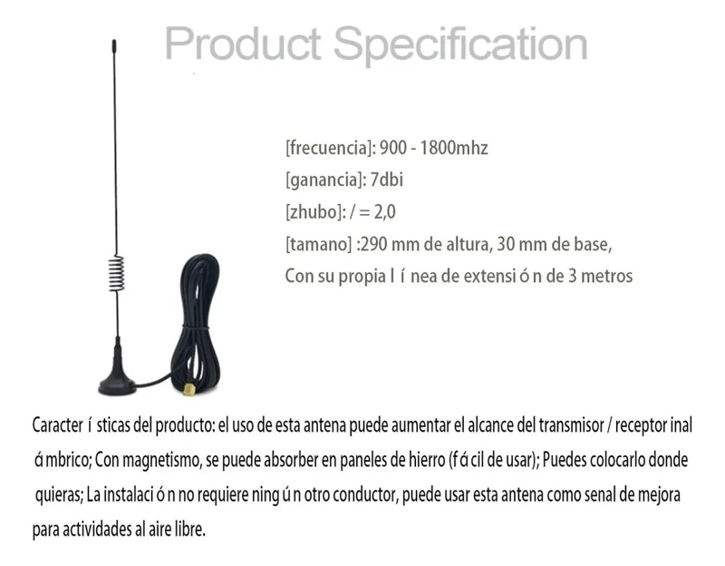 ANTENA GSM PARA MEJORA DE SEÑAL EN EQUIPOS RTU-5024 Y RTU-5034 - 6