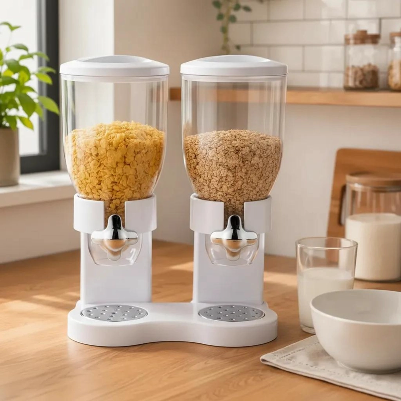 DISPENSADOR DOBLE DE CEREALES Y GRANOS PARA COCINA - 5