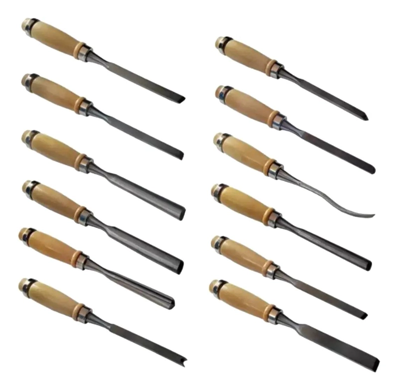 PACK DE 12 CINCELES PARA TALLAR MADERA - 1